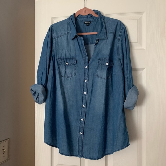 torrid Tops - Torrid chambray long sleeve shirt
